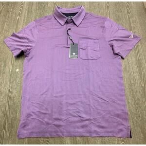 Maelreg Pink Blue Performance Golf Polo Shirt Men Size medium